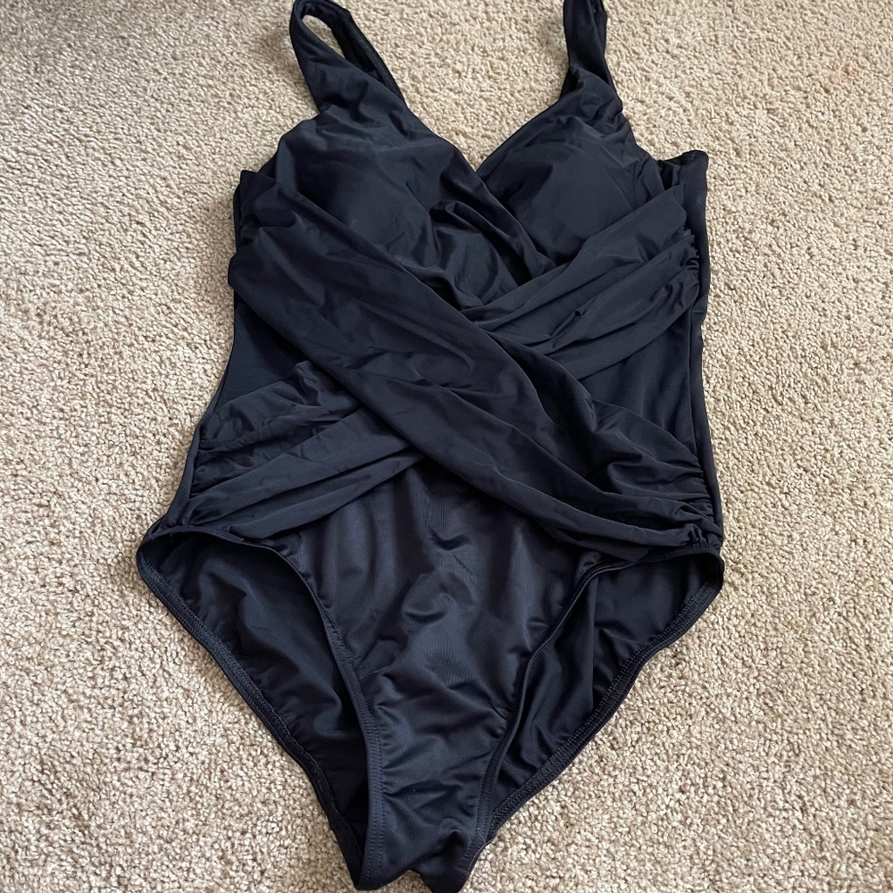 Miraclesuit, swimsuit, black, size 14